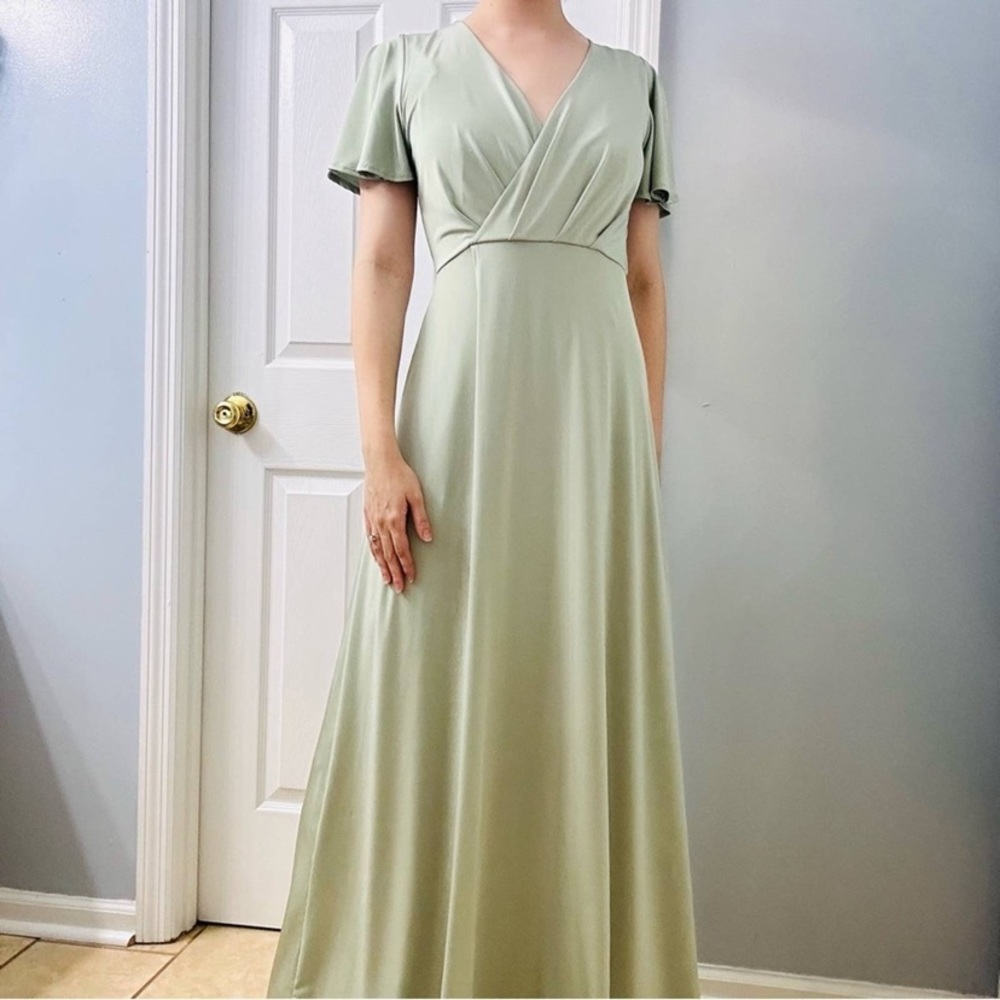 Sage green bridesmaid dress